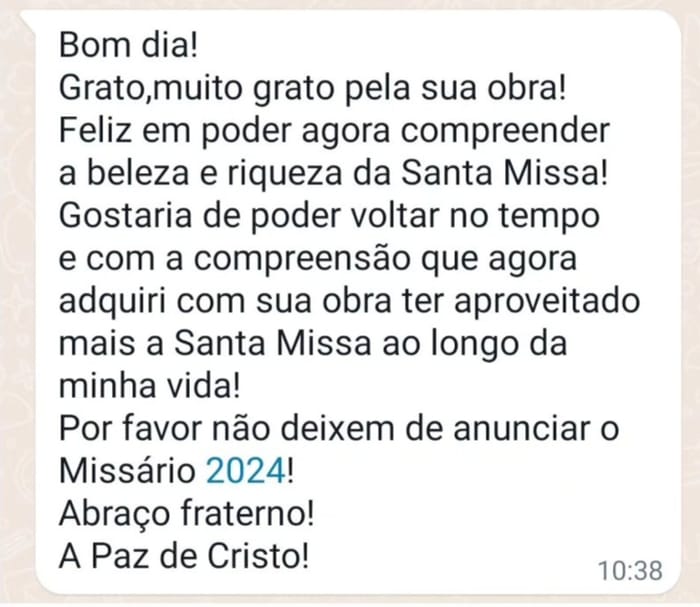 Depoimento de um leitor do Missário