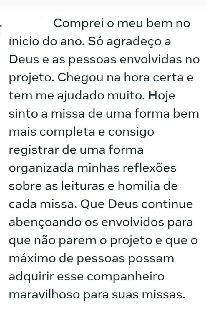 Depoimento de um leitor do Missário
