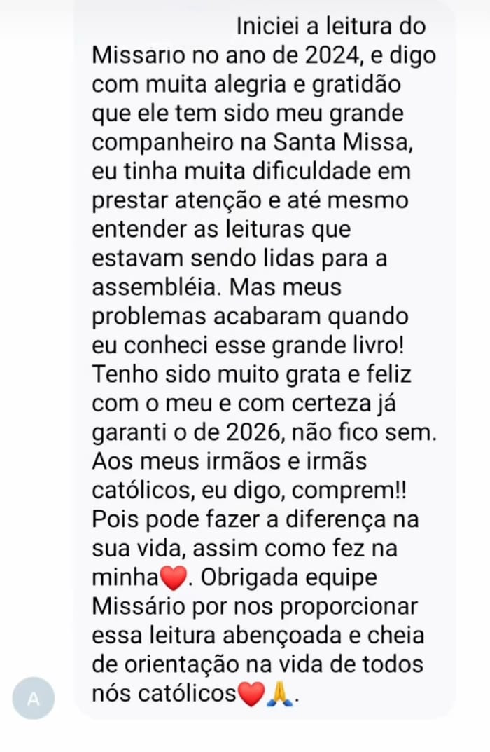 Depoimento de um leitor do Missário
